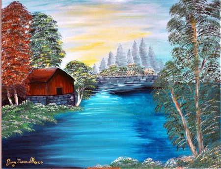 Casa sul lago (60 x 50)